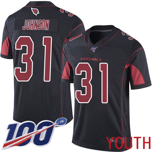 Arizona Cardinals Limited Black Youth David Johnson Jersey NFL Football #31 100th Season Rush Vapor Untouchable->arizona cardinals->NFL Jersey